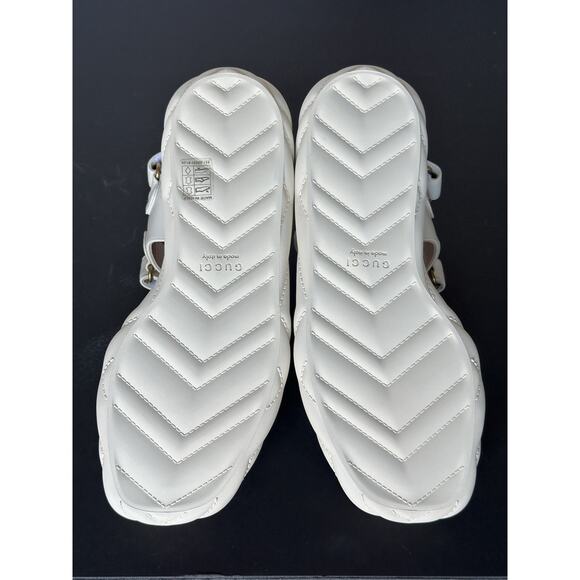 Gucci GG Quilted Open Toe Women’s White Leather Sandals 10 US (40 Eu) 776936 NIB - Picture 14 of 16